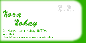 nora mohay business card